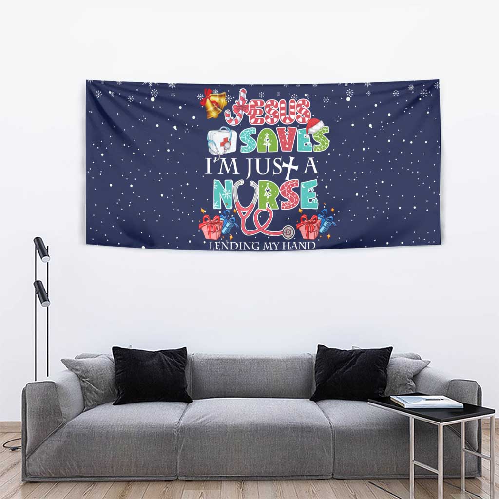 Nurse Life Jesus Christmas Tapestry Xmas Holiday Patterns - Wonder Print Shop