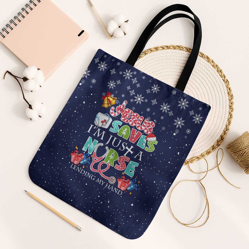 Nurse Life Jesus Christmas Tote Bag Xmas Holiday Patterns - Wonder Print Shop