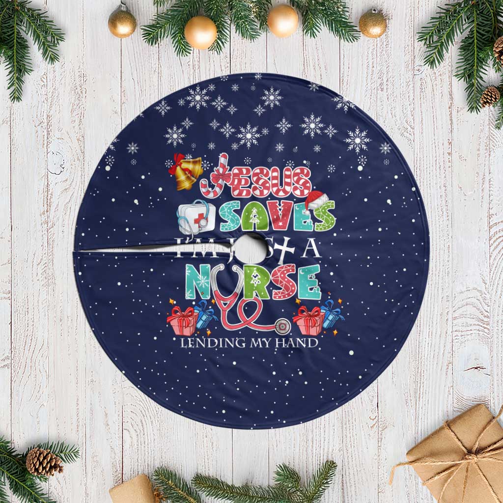 Nurse Life Jesus Christmas Tree Skirt Xmas Holiday Patterns - Wonder Print Shop