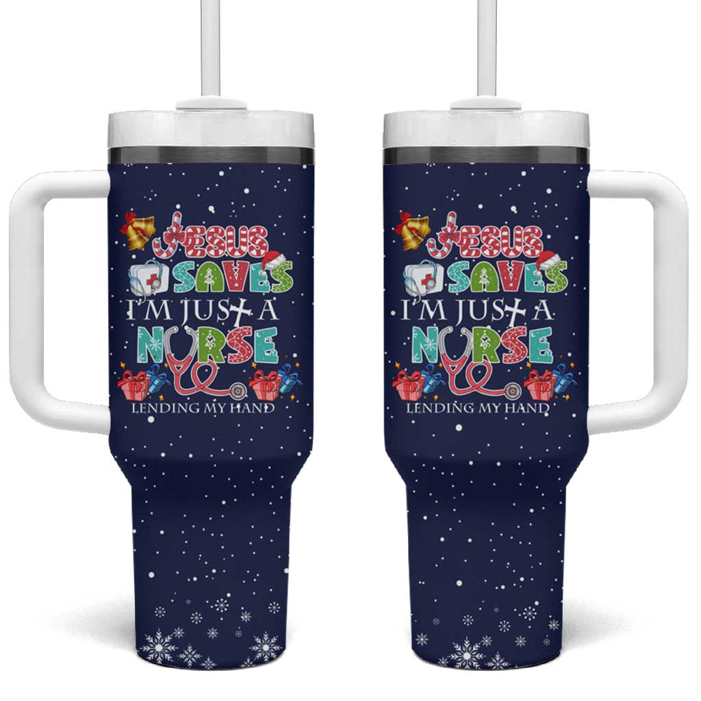 Nurse Life Jesus Christmas Tumbler With Handle Xmas Holiday Patterns - Wonder Print Shop