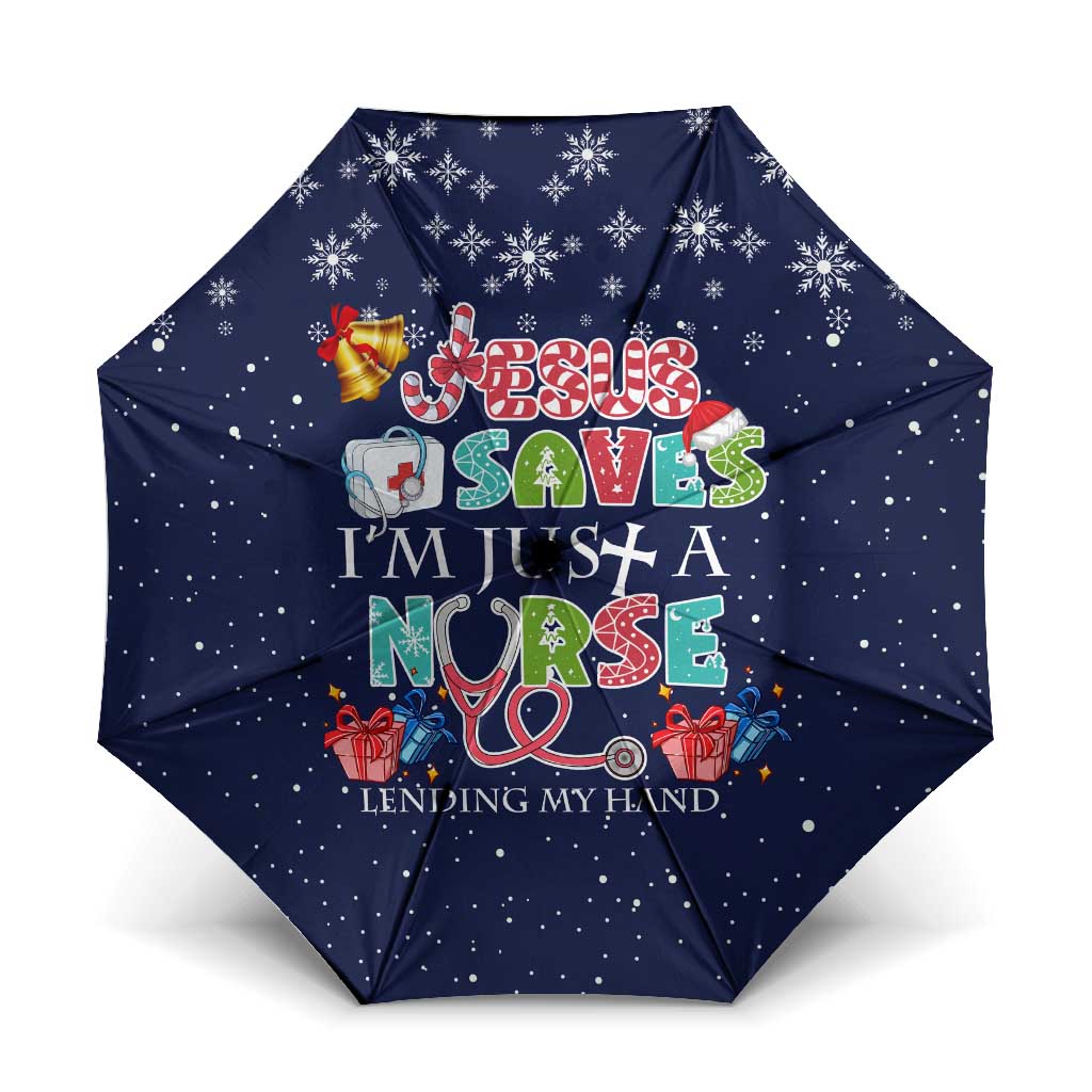 Nurse Life Jesus Christmas Umbrella Xmas Holiday Patterns - Wonder Print Shop