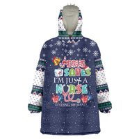 Nurse Life Jesus Christmas Wearable Blanket Hoodie Xmas Holiday Patterns - Wonder Print Shop