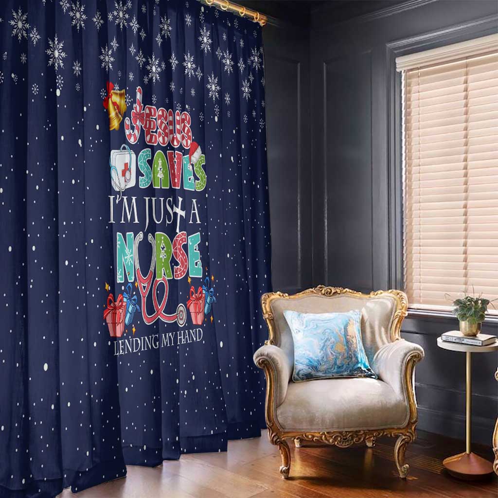 Nurse Life Jesus Christmas Window Curtain Xmas Holiday Patterns - Wonder Print Shop