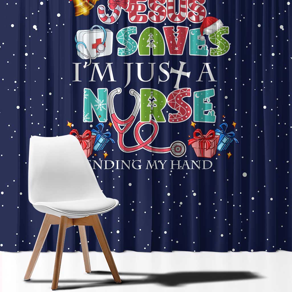 Nurse Life Jesus Christmas Window Curtain Xmas Holiday Patterns - Wonder Print Shop