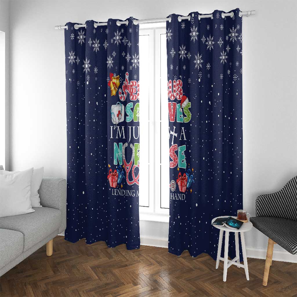 Nurse Life Jesus Christmas Window Curtain Xmas Holiday Patterns - Wonder Print Shop