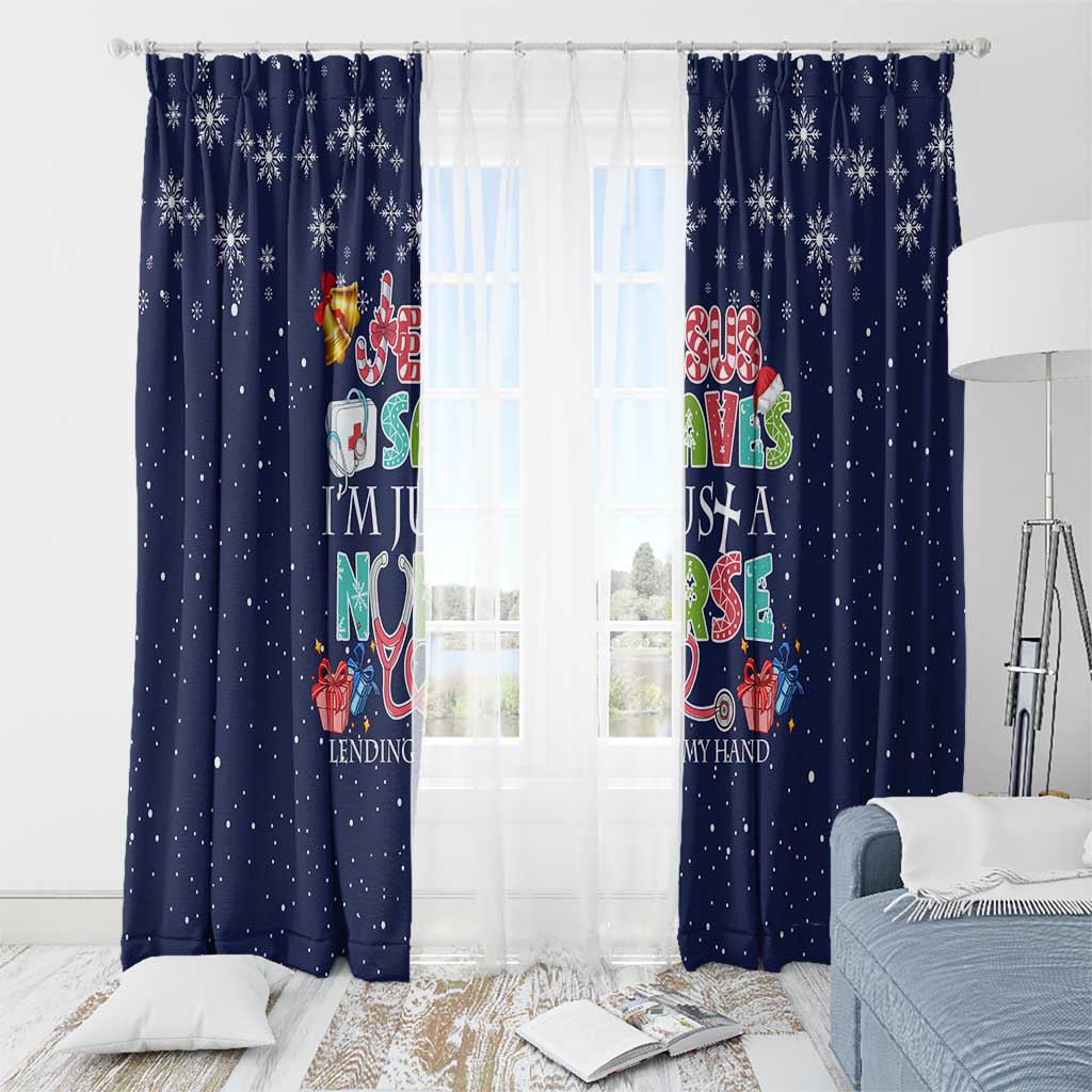 Nurse Life Jesus Christmas Window Curtain Xmas Holiday Patterns - Wonder Print Shop