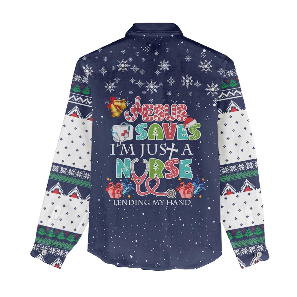 Nurse Life Jesus Christmas Women Casual Shirt Xmas Holiday Patterns - Wonder Print Shop