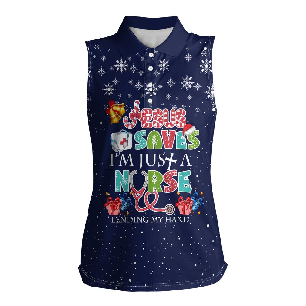 Nurse Life Jesus Christmas Women Sleeveless Polo Shirt Xmas Holiday Patterns - Wonder Print Shop