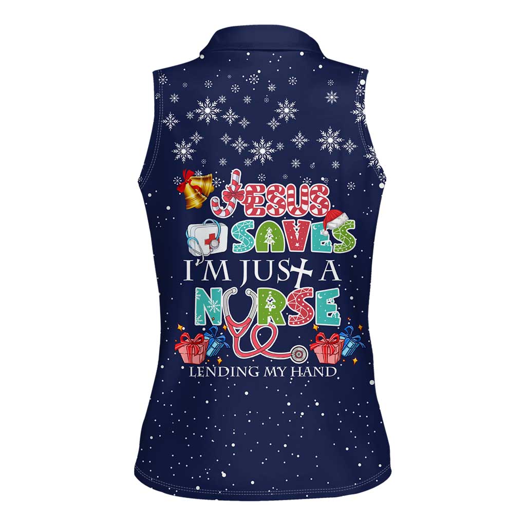 Nurse Life Jesus Christmas Women Sleeveless Polo Shirt Xmas Holiday Patterns - Wonder Print Shop
