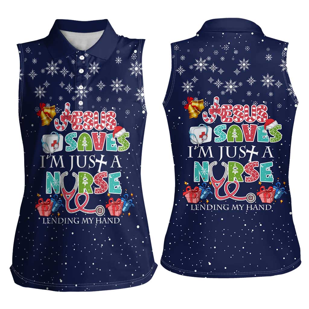 Nurse Life Jesus Christmas Women Sleeveless Polo Shirt Xmas Holiday Patterns - Wonder Print Shop