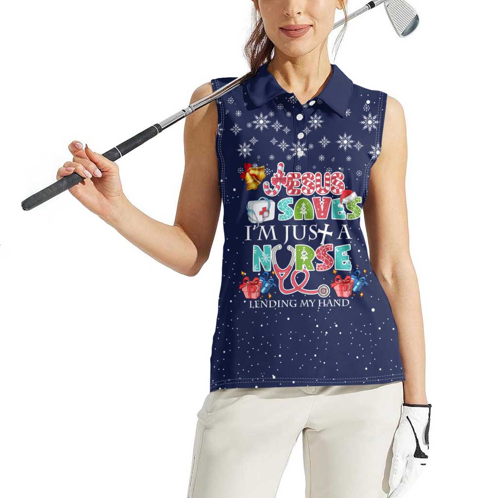 Nurse Life Jesus Christmas Women Sleeveless Polo Shirt Xmas Holiday Patterns - Wonder Print Shop