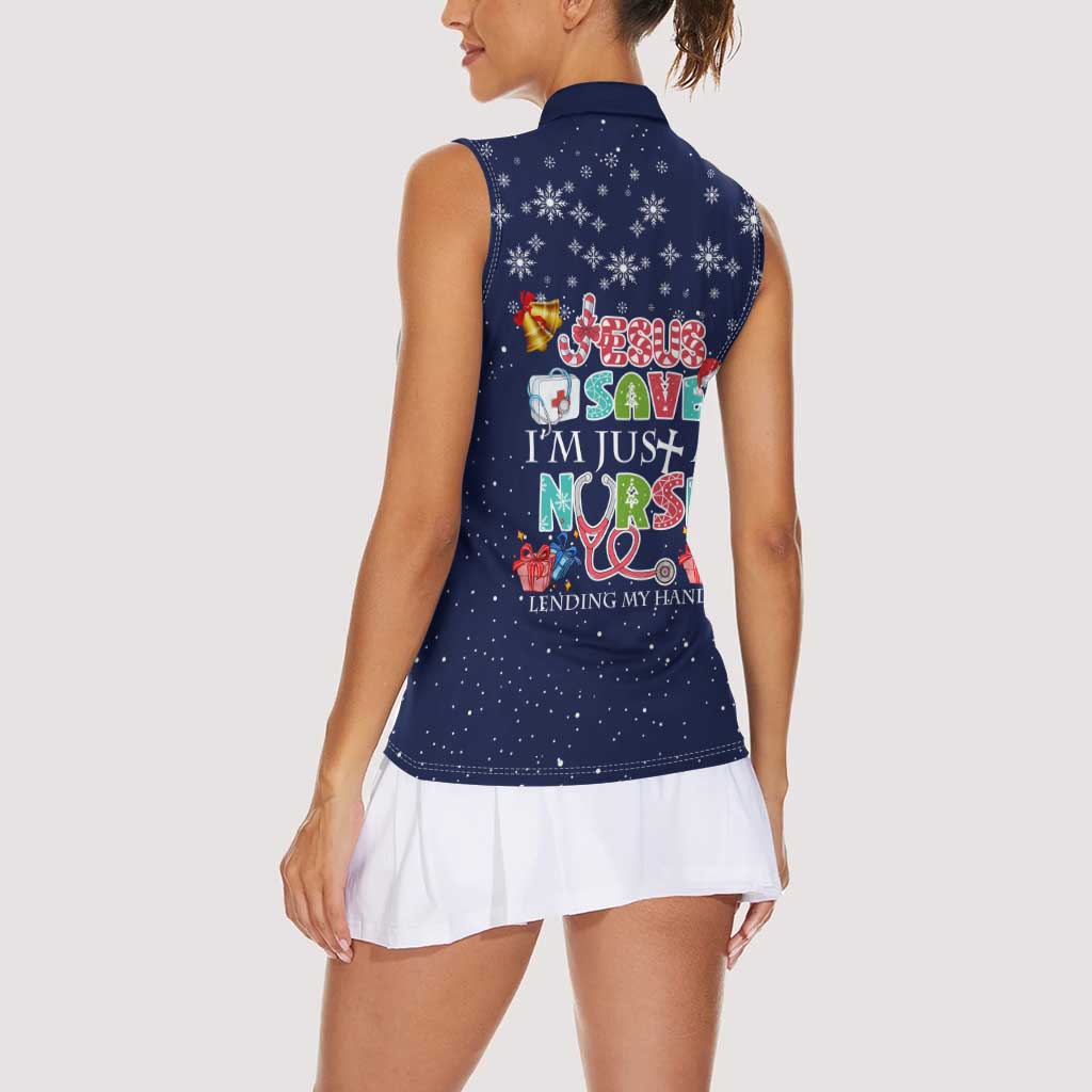 Nurse Life Jesus Christmas Women Sleeveless Polo Shirt Xmas Holiday Patterns - Wonder Print Shop