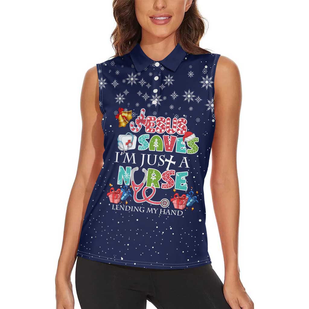 Nurse Life Jesus Christmas Women Sleeveless Polo Shirt Xmas Holiday Patterns - Wonder Print Shop