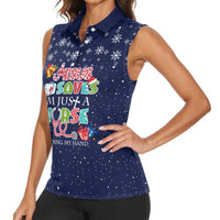 Nurse Life Jesus Christmas Women Sleeveless Polo Shirt Xmas Holiday Patterns - Wonder Print Shop