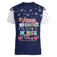 Nurse Life Jesus Christmas Women V-Neck T-Shirt Xmas Holiday Patterns - Wonder Print Shop