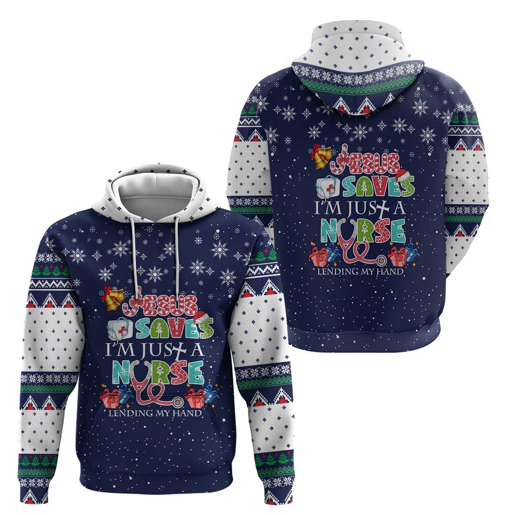 Nurse Life Jesus Christmas Zip Hoodie Xmas Holiday Patterns - Wonder Print Shop