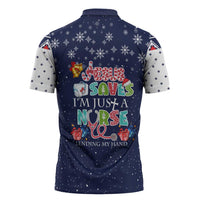Nurse Life Jesus Christmas Zipper Polo Shirt Xmas Holiday Patterns - Wonder Print Shop