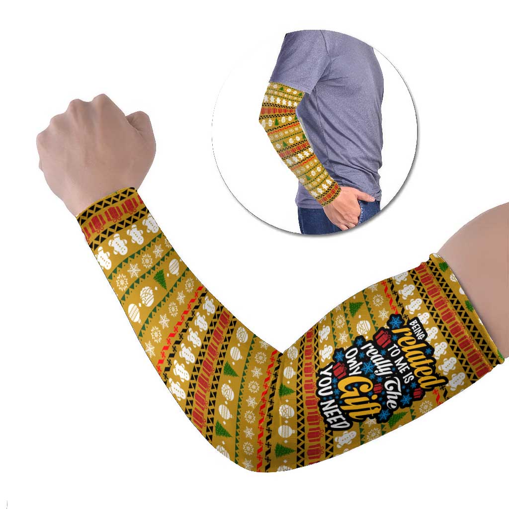 The Only Gift You Need Christmas Arm Sleeves Xmas Holiday Patterns - Wonder Print Shop