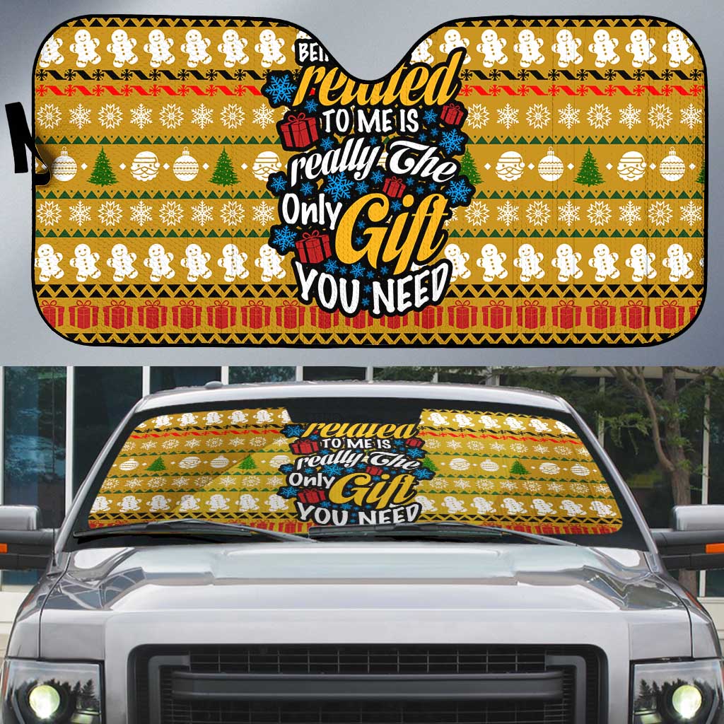 The Only Gift You Need Christmas Auto Sun Shade Xmas Holiday Patterns - Wonder Print Shop