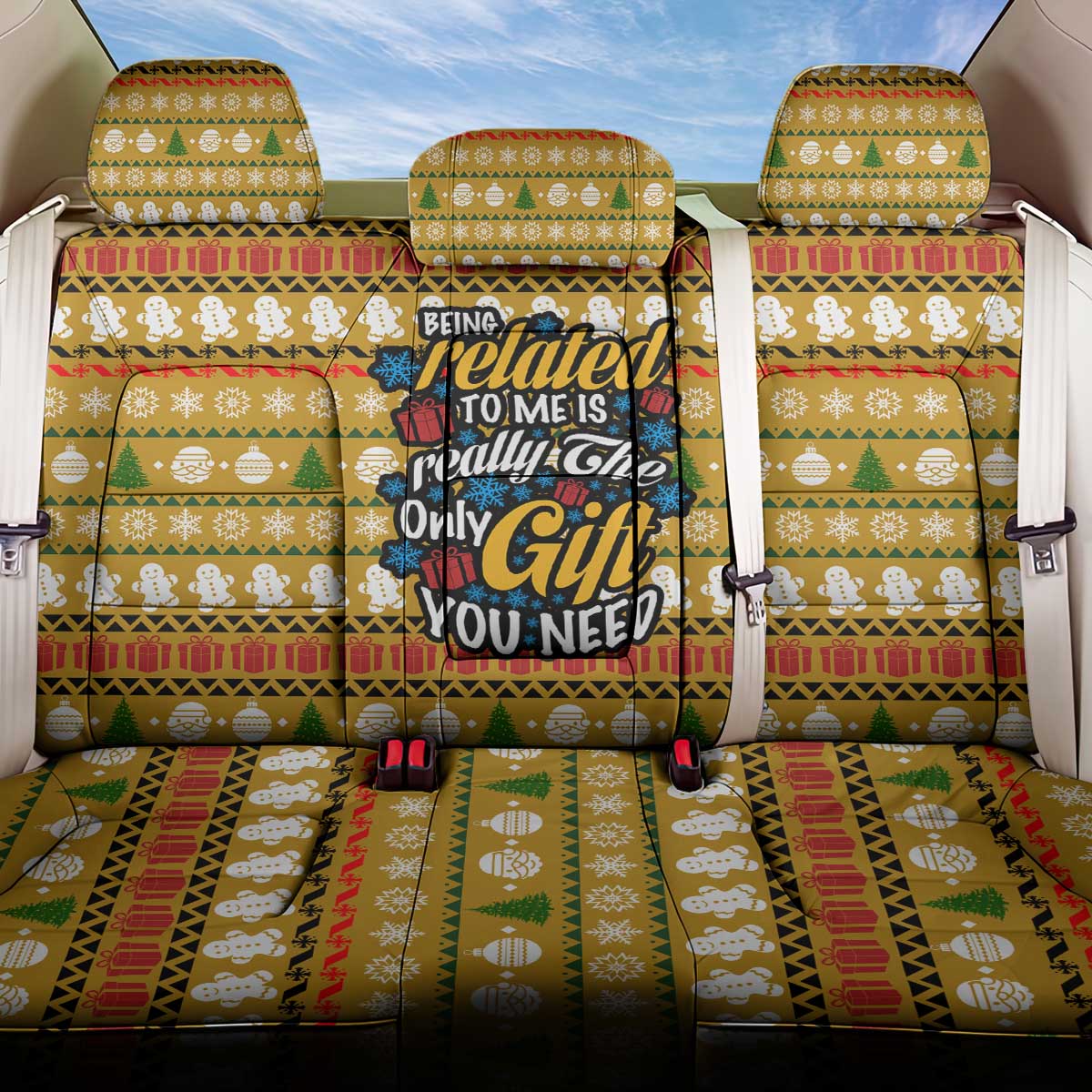 The Only Gift You Need Christmas Back Car Seat Cover Xmas Holiday Patterns - Wonder Print Shop