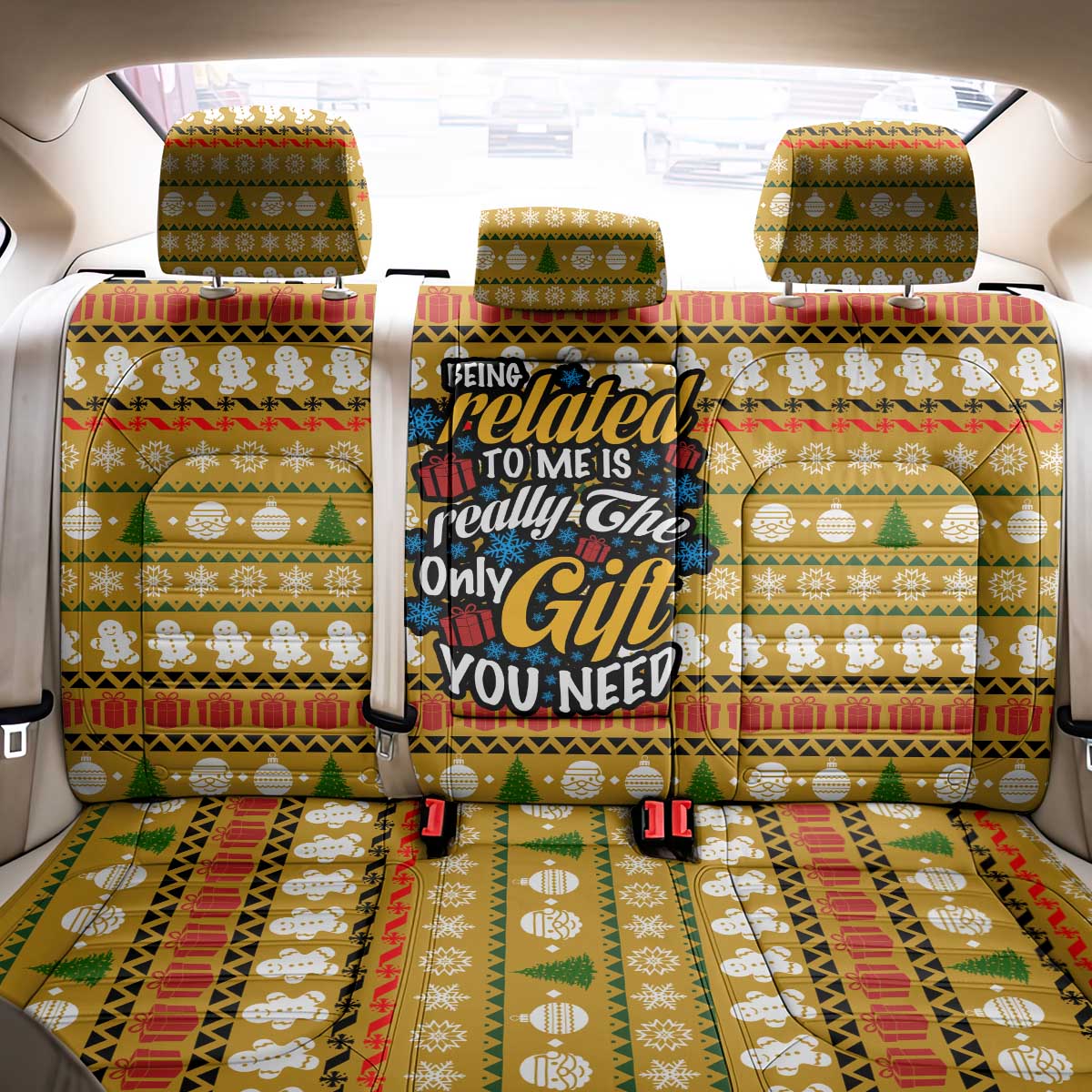 The Only Gift You Need Christmas Back Car Seat Cover Xmas Holiday Patterns - Wonder Print Shop