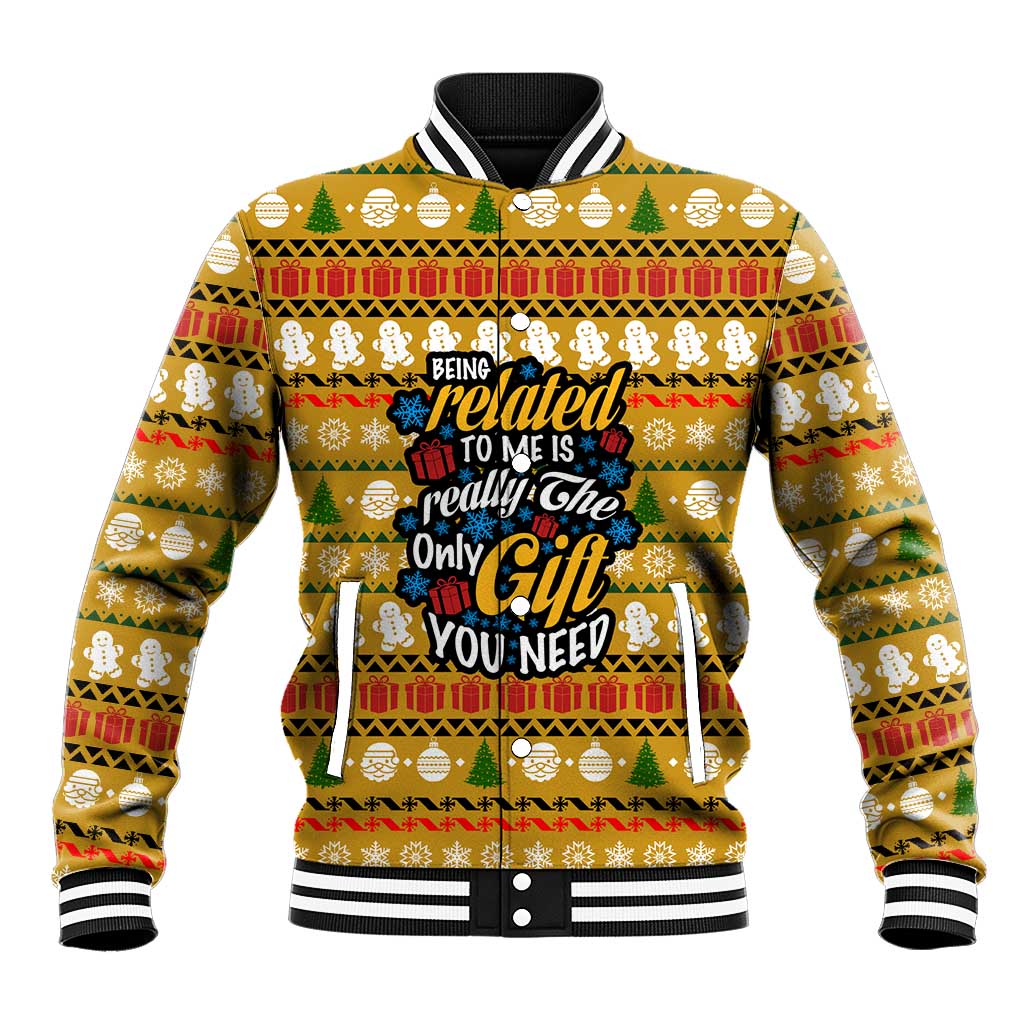 The Only Gift You Need Christmas Baseball Jacket Xmas Holiday Patterns - Wonder Print Shop