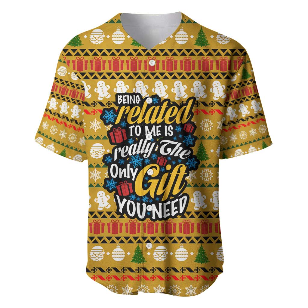 The Only Gift You Need Christmas Baseball Jersey Xmas Holiday Patterns - Wonder Print Shop