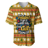 The Only Gift You Need Christmas Baseball Jersey Xmas Holiday Patterns - Wonder Print Shop