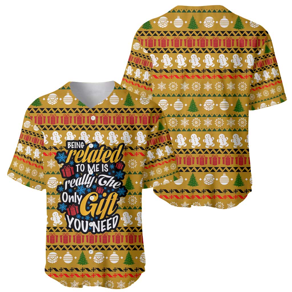 The Only Gift You Need Christmas Baseball Jersey Xmas Holiday Patterns - Wonder Print Shop