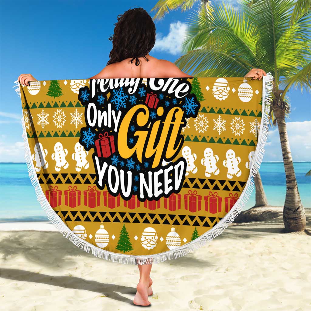 The Only Gift You Need Christmas Beach Blanket Xmas Holiday Patterns - Wonder Print Shop