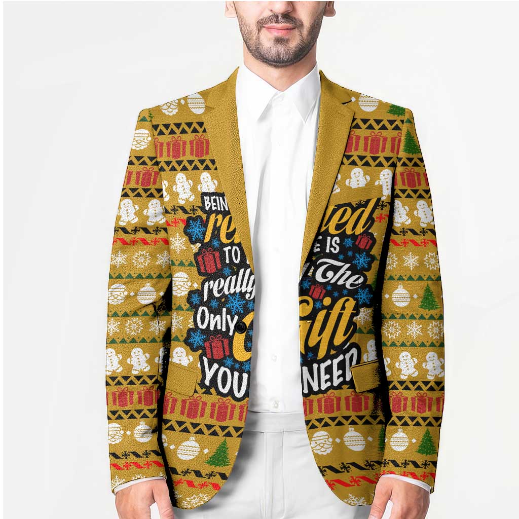 The Only Gift You Need Christmas Blazer Xmas Holiday Patterns - Wonder Print Shop