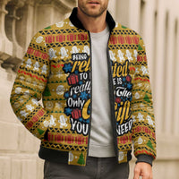 The Only Gift You Need Christmas Bomber Puffer Jacket Xmas Holiday Patterns - Wonder Print Shop