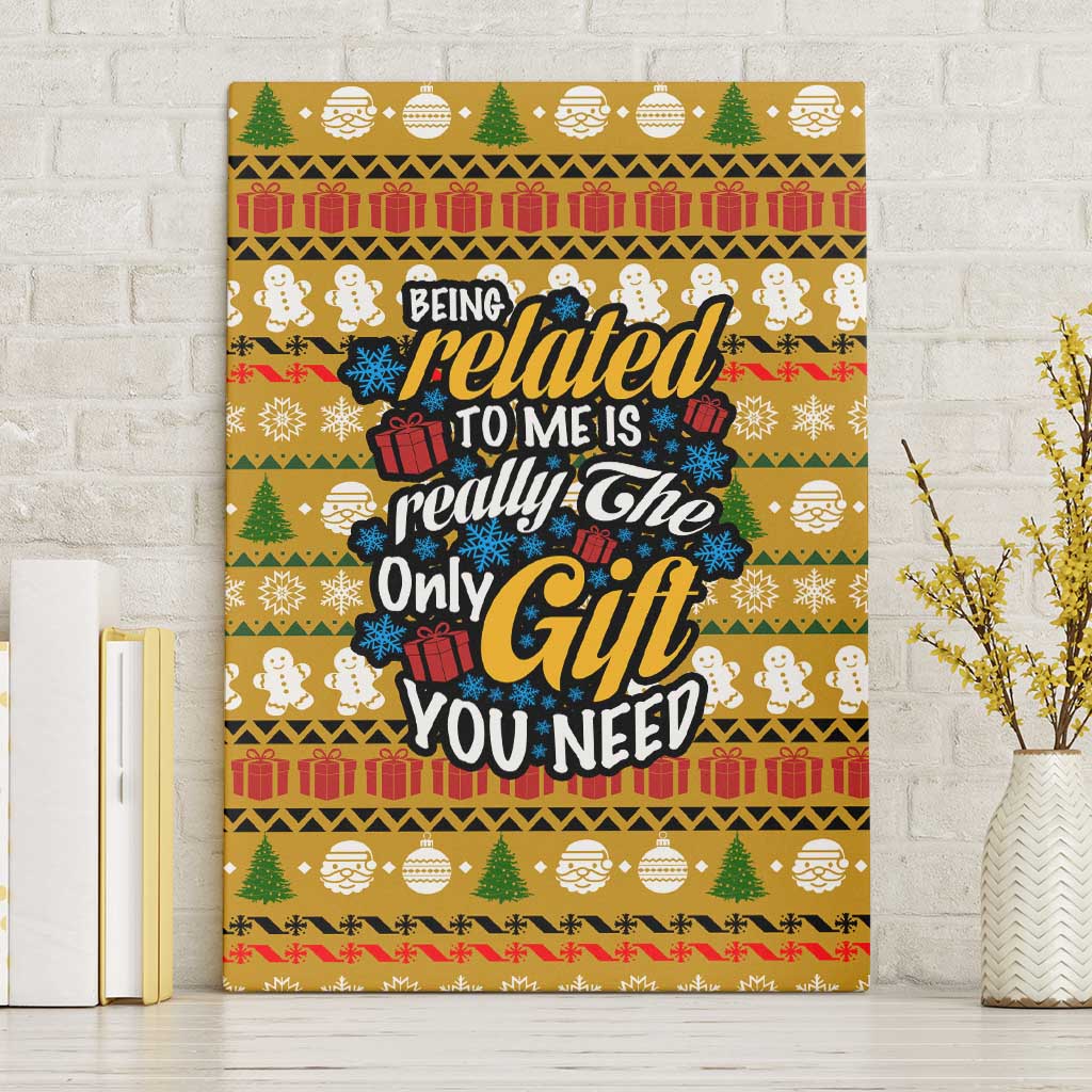 The Only Gift You Need Christmas Canvas Wall Art Xmas Holiday Patterns - Wonder Print Shop