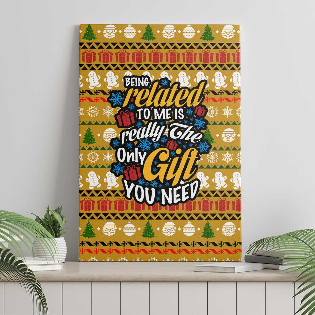 The Only Gift You Need Christmas Canvas Wall Art Xmas Holiday Patterns - Wonder Print Shop
