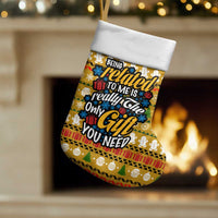 The Only Gift You Need Christmas Stocking Xmas Holiday Patterns - Wonder Print Shop