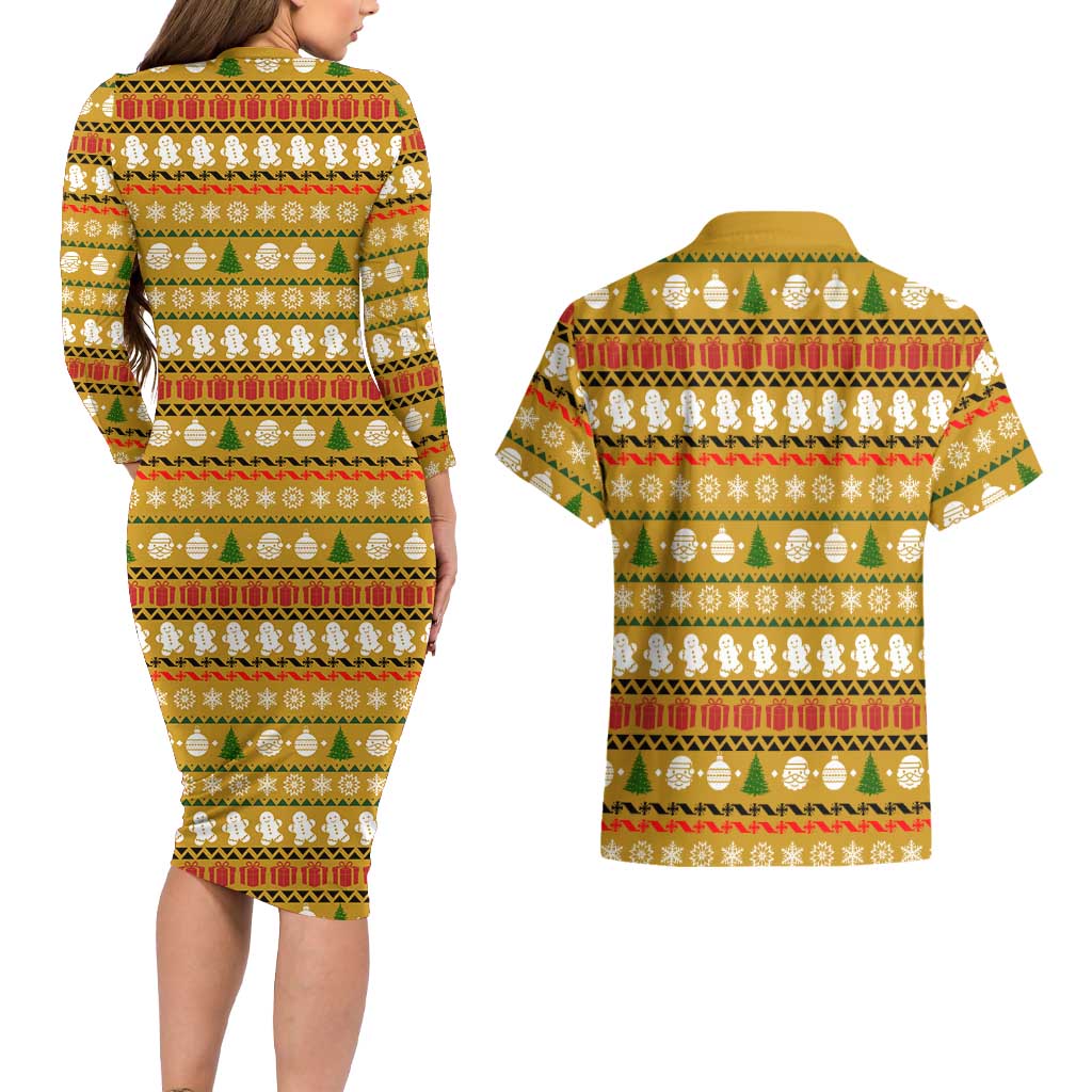The Only Gift You Need Christmas Couples Matching Long Sleeve Bodycon Dress and Hawaiian Shirt Xmas Holiday Patterns - Wonder Print Shop