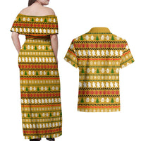 The Only Gift You Need Christmas Couples Matching Off Shoulder Maxi Dress and Hawaiian Shirt Xmas Holiday Patterns - Wonder Print Shop