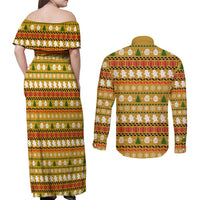The Only Gift You Need Christmas Couples Matching Off Shoulder Maxi Dress and Long Sleeve Button Shirt Xmas Holiday Patterns - Wonder Print Shop