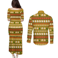 The Only Gift You Need Christmas Couples Matching Puletasi and Long Sleeve Button Shirt Xmas Holiday Patterns - Wonder Print Shop