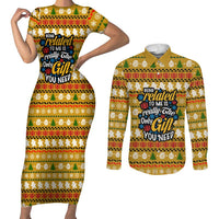 The Only Gift You Need Christmas Couples Matching Short Sleeve Bodycon Dress and Long Sleeve Button Shirt Xmas Holiday Patterns - Wonder Print Shop