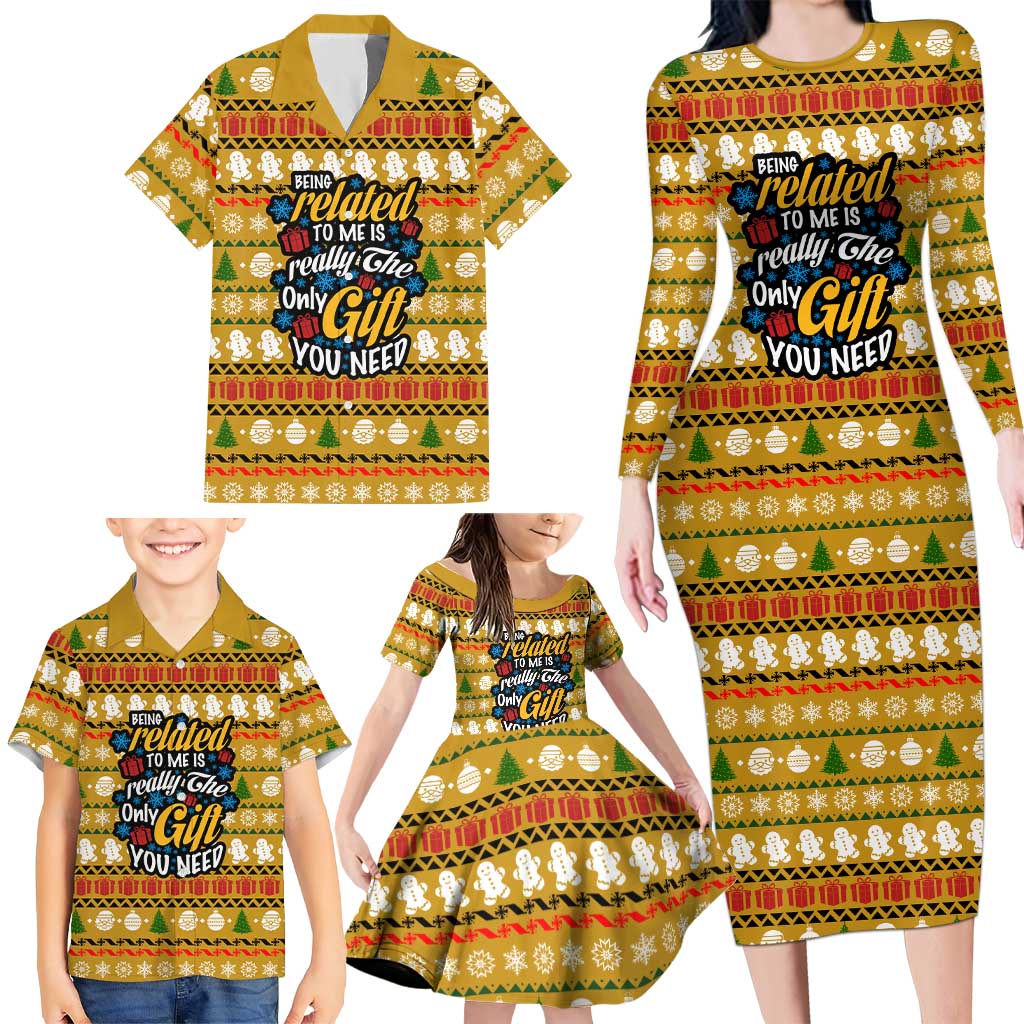 The Only Gift You Need Christmas Family Matching Long Sleeve Bodycon Dress and Hawaiian Shirt Xmas Holiday Patterns - Wonder Print Shop