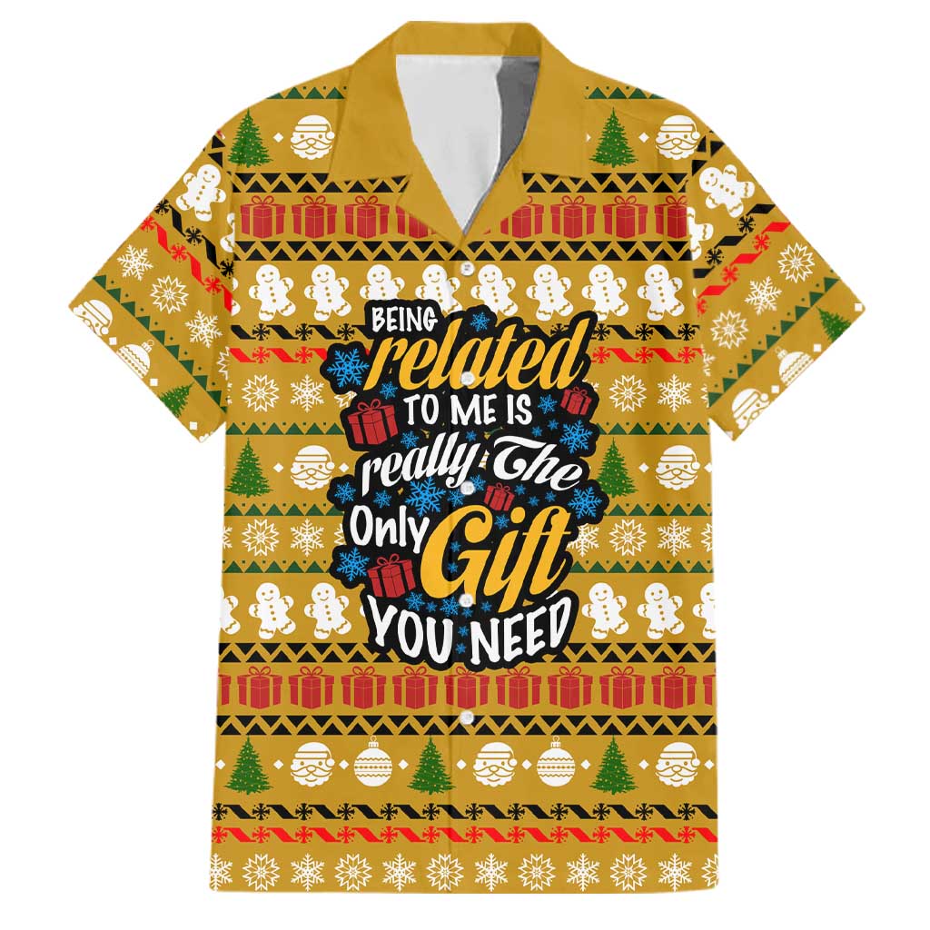 The Only Gift You Need Christmas Family Matching Off The Shoulder Long Sleeve Dress and Hawaiian Shirt Xmas Holiday Patterns - Wonder Print Shop