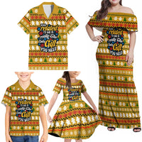 The Only Gift You Need Christmas Family Matching Off Shoulder Maxi Dress and Hawaiian Shirt Xmas Holiday Patterns - Wonder Print Shop