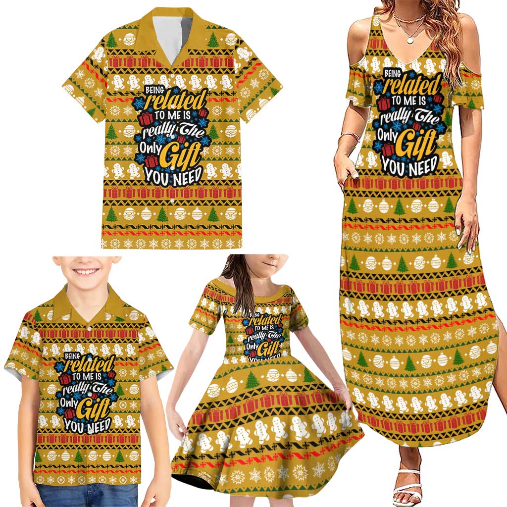 The Only Gift You Need Christmas Family Matching Summer Maxi Dress and Hawaiian Shirt Xmas Holiday Patterns - Wonder Print Shop
