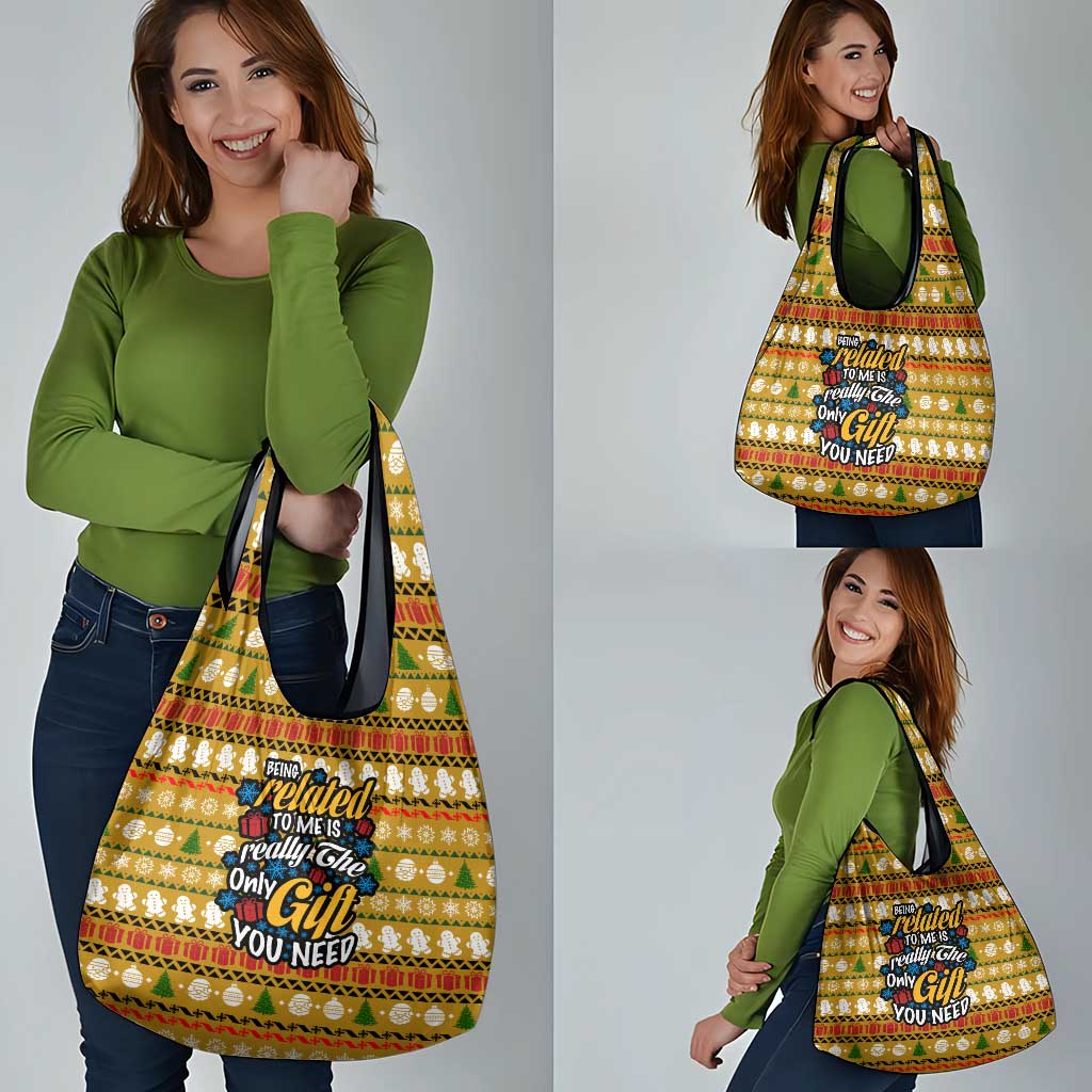The Only Gift You Need Christmas Grocery Bag Xmas Holiday Patterns - Wonder Print Shop