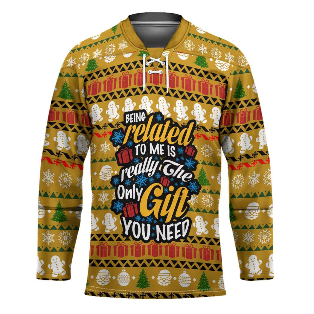 The Only Gift You Need Christmas Hockey Jersey Xmas Holiday Patterns - Wonder Print Shop