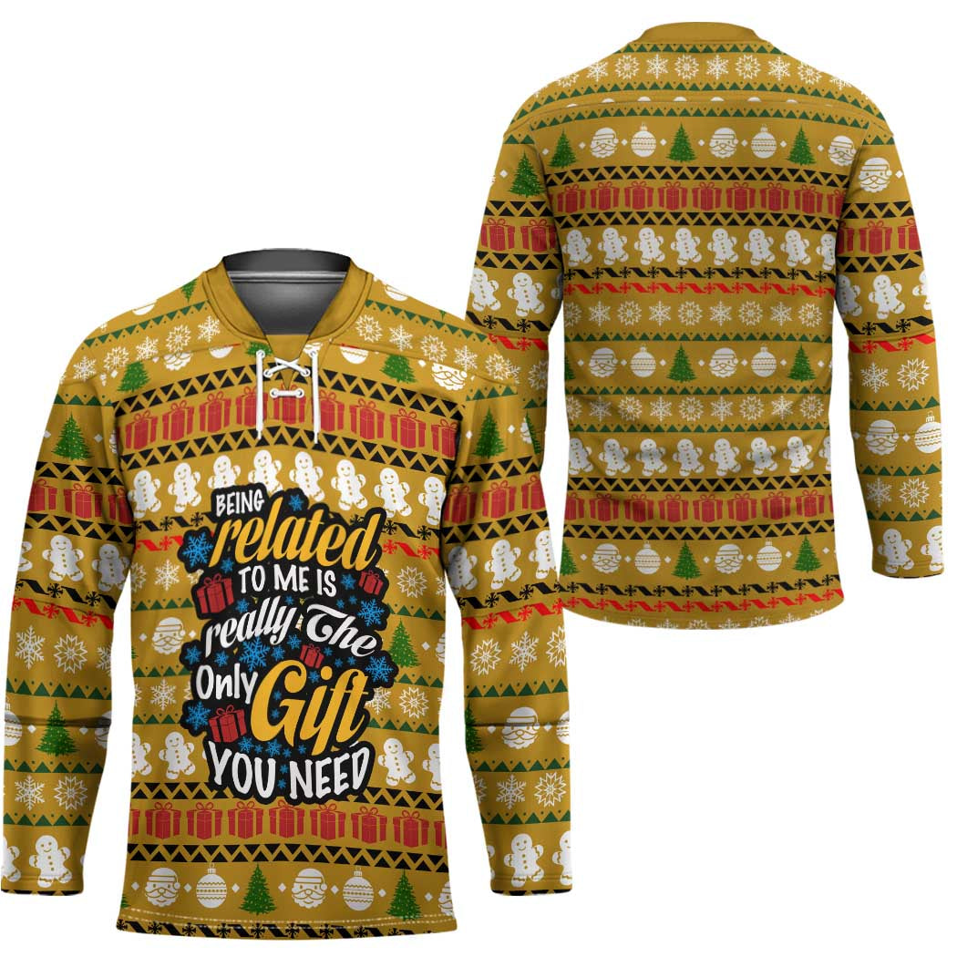 The Only Gift You Need Christmas Hockey Jersey Xmas Holiday Patterns - Wonder Print Shop