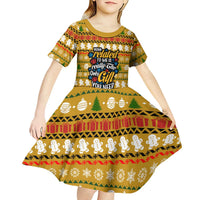 The Only Gift You Need Christmas Kid Short Sleeve Dress Xmas Holiday Patterns - Wonder Print Shop