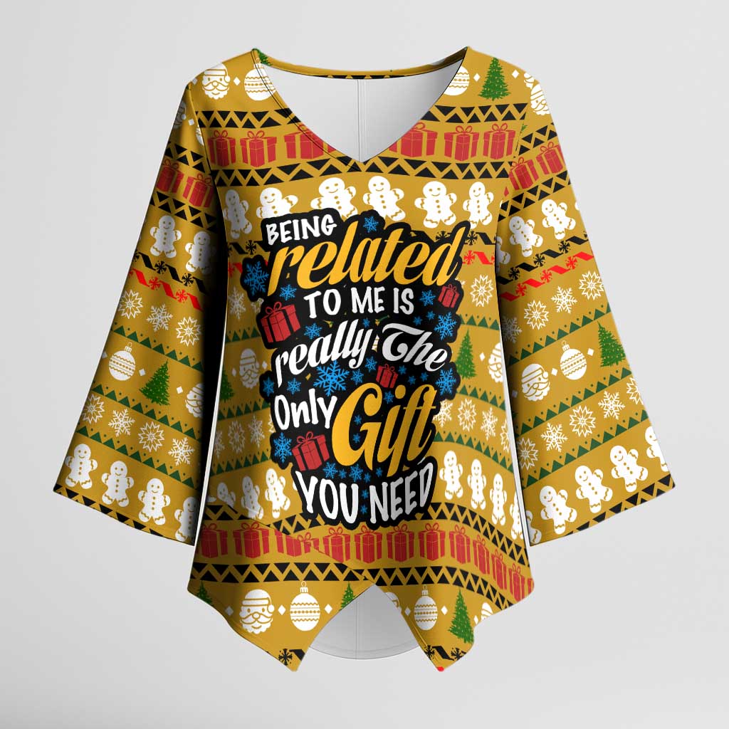 The Only Gift You Need Christmas Kimono Sleeve Blouse Xmas Holiday Patterns - Wonder Print Shop
