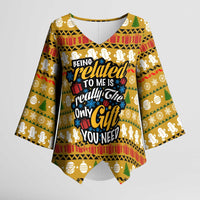 The Only Gift You Need Christmas Kimono Sleeve Blouse Xmas Holiday Patterns - Wonder Print Shop
